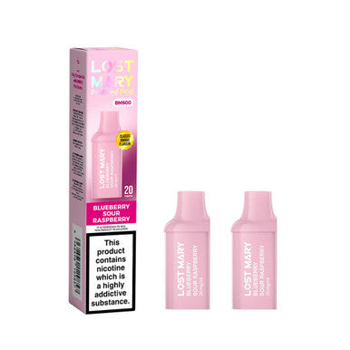 Lost Mary BM600 Rechargeable 2 x Prefilled Pods Blueberry Sour Raspberry